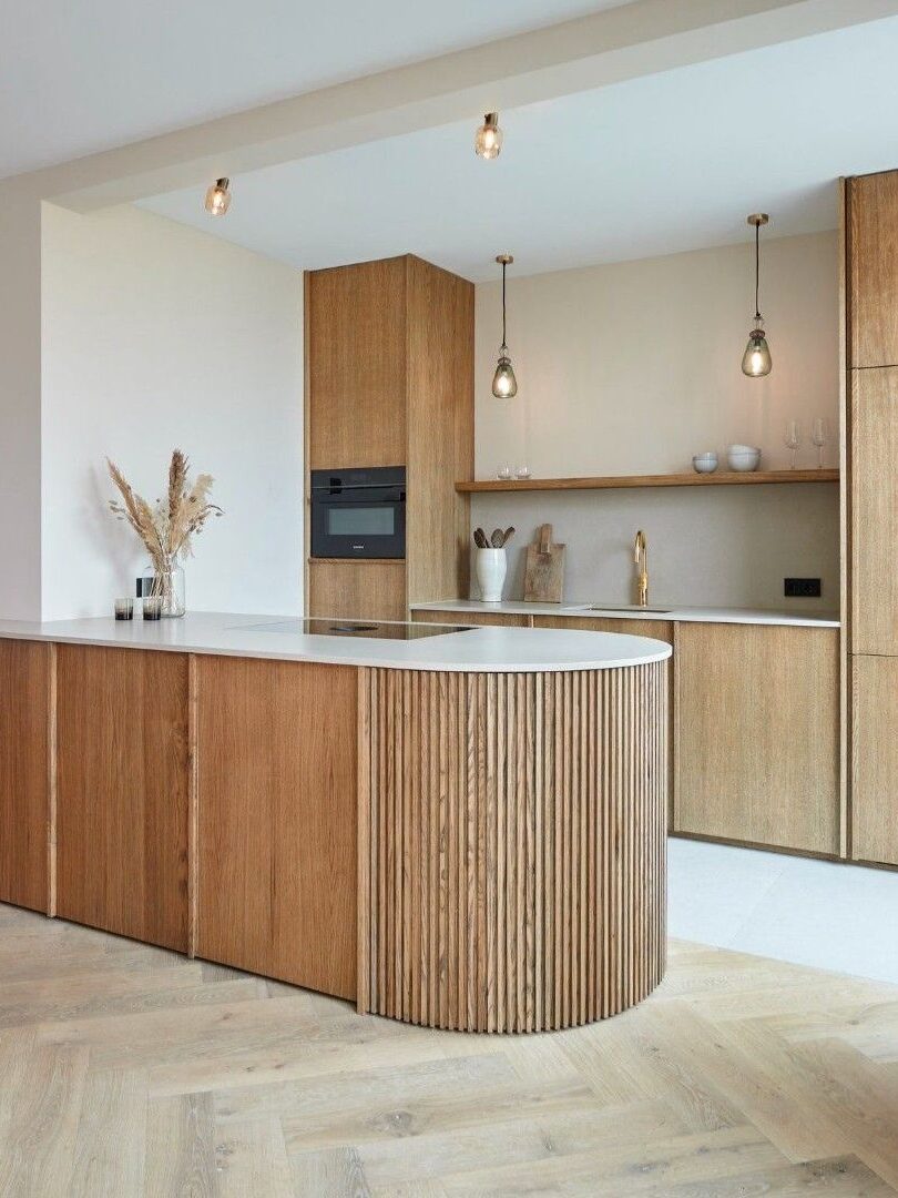 Isola cucina con effetto cannettato Saccani Design